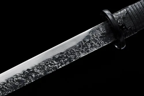 Miniatura 6 de Espada de dragón negro fresco de 40 pulgadas, acero al carbono, hoja recta japonesa Ninjato