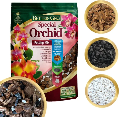 Miniatura 11 de Better-Gro Mezcla especial de orquídeas – Mezcla para macetas de corteza de orquídeas de primera calidad para macetas, trasplantes, drenaje