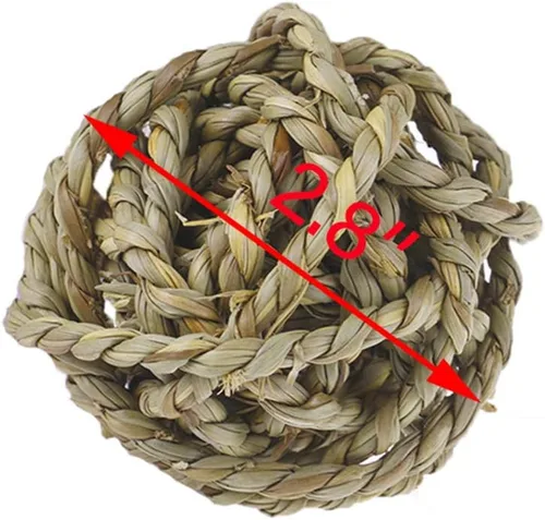 Miniatura 7 de Hamiledyi 10 bolas de hierba de conejo de 2.8 pulgadas, bolas grandes de conejillo de indias, juguete de enriquecimiento de actividad para conejo