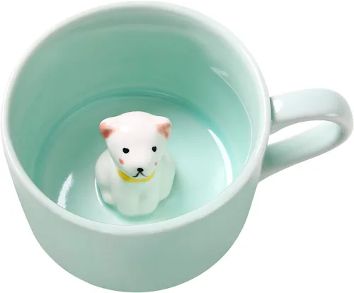 Miniatura 13 de Taza de café sorpresa 3D con diseño de animales en el interior, de 12 onzas con vaca bebé, bonita taza de cerámica hecha a mano de dibujos animados