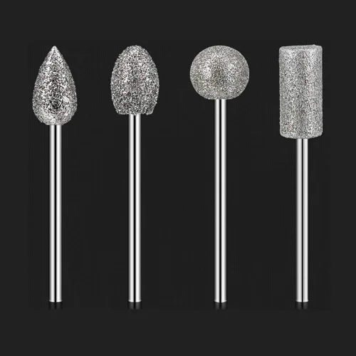 Miniatura 3 de Juego de 20 rebabas de molienda con vástago de 1/4 pulgadas, 60 puntos montados en diamante de grano, brocas de tallado, cabezal de molienda