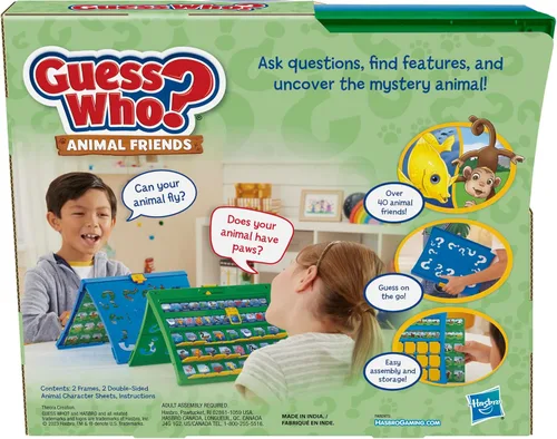 Miniatura 2 de Hasbro Gaming Adivina Quién? Juego de Amigos Animales 2 Hojas de Animales Doble Cara Juegos de Mesa para 2 Jugadores para Niños Regalos