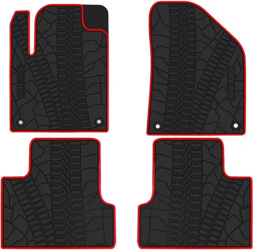 Miniatura 6 de Alfombrilla de suelo de coche para Jeep Cherokee 2014-2023 (No para Grand Cherokee) Forros de goma de ajuste personalizado para automóvil, Negro