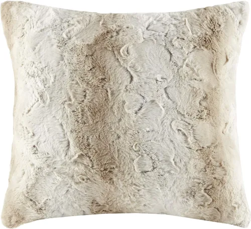 Miniatura 6 de Madison Park Zuri Almohadas Decorativas de Piel Sintética con Rayas Ombré Ultra Suaves de Lujo para Sofá y Cama con Relleno, 20x20 pulgadas, Gris