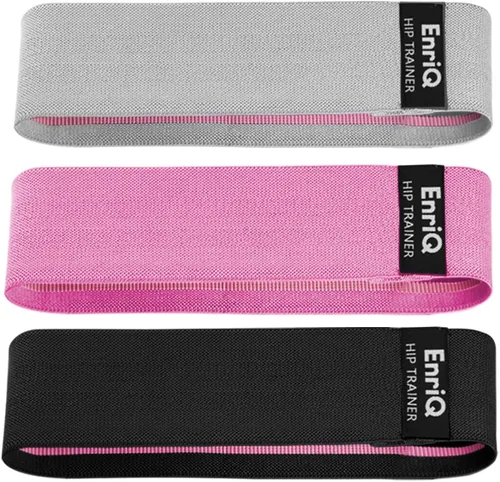 EnriQ Bandas de resistencia de tela para piernas y glúteos, bandas de tela antideslizantes para la cadera, bandas elásticas de entrenamiento,