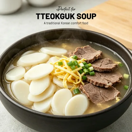 Miniatura 2 de Apexy Pastel de arroz coreano Tteokbokkik, Tteok Masticable, auténtico aperitivo de comida callejera coreana, perfecto con queso y fideos ramen, sin