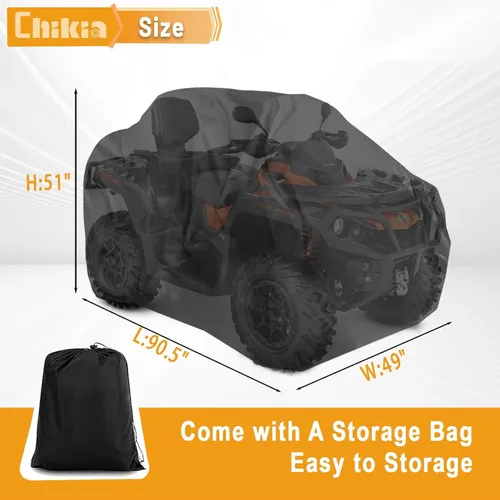 Miniatura 2 de Cubierta XL para ATV Chikia 420D Impermeable, Reemplazo de Cubierta para ATV de 4 Ruedas para Polaris Sportsman 450 570 850 1000 Can am Outlander