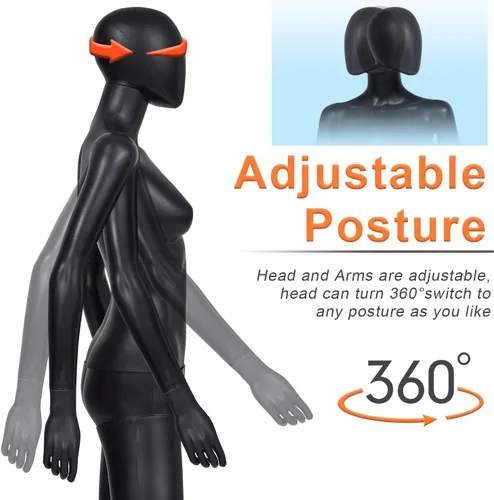 Miniatura 4 de Kinsuite Maniquí de Cuerpo Completo Femenino con Soporte Ajustable Extraíble - Forma de Maniquí Femenino para Disfraces, Exhibición Realista