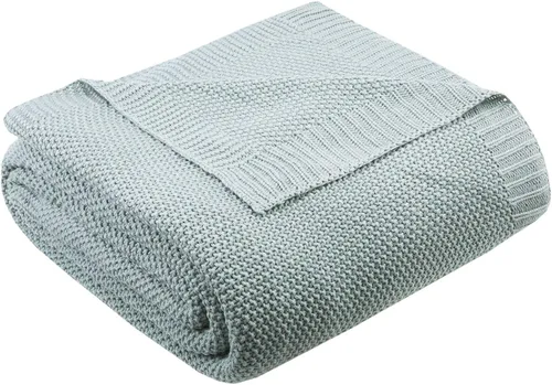 Miniatura 20 de INK+IVY Manta de punto Bree para cama, sofá y sillón, ligera, transpirable, suave y acogedora para verano, tamaño King (108 x 90 pulgadas)