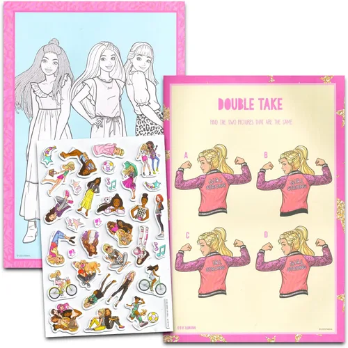 Miniatura 2 de Barbie - Libros para colorear y actividades para niños de 4 a 8 años, paquete con calcomanías hinchadas y paquete de juego