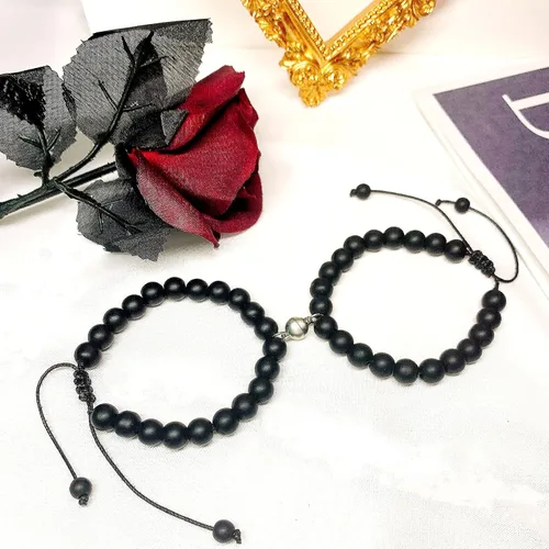 Miniatura 3 de Reaowazo Juego de pulseras magnéticas a juego para parejas, atracción mutua, cuentas de piedra natural, regalos de joyería para novio, mujeres
