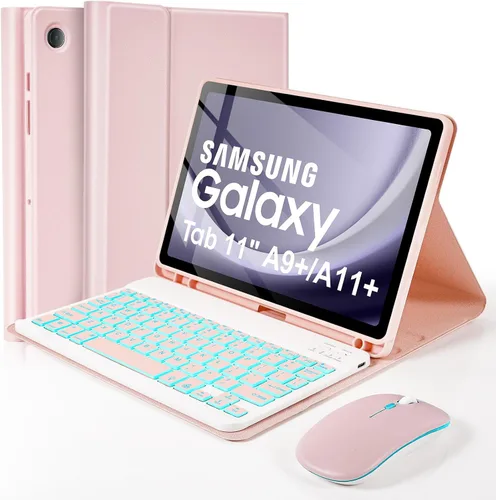 Miniatura 12 de SOPPY Teclado retroiluminado de 7 colores con mouse para Samsung Galaxy Tab S6 Lite de 10.4 pulgadas 2022/2020 (SM-P610/P613/P615/P619), funda