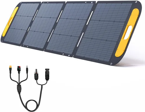 Miniatura 12 de VTOMAN Panel solar portátil para generador solar, cargador solar plegable de 110 W 19 V con 23% de eficiencia, IP67 impermeable y diseño de soportes