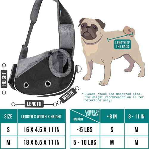 Miniatura 2 de PetAmi Transportador de Eslinga para Perros Pequeños, Bolso Transportador de Eslinga para Cachorros, Bolsas para Perros para Viajar, Bolsa