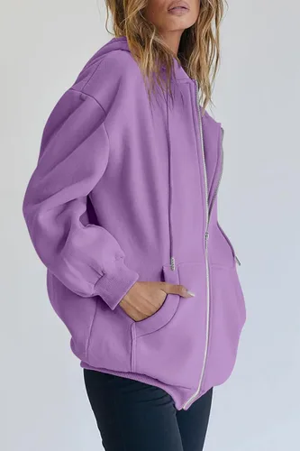 Miniatura 2 de AUTOMET Womens Zip Up Hoodies Long Sleeve Fall Oversized Sweatshirts Fleece Y2K Jacket with Pockets