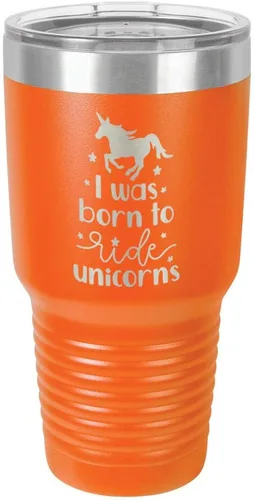 Miniatura 14 de I Was BORN TO RIDE UNICORNS Grabado vaso de 325 ml, grabado con láser, taza de viaje de acero con recubrimiento en polvo, libre de BPA, con camello