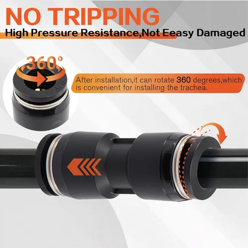 Miniatura 4 de Kit de accesorios de aire de empuje para conectar, 180 piezas, imperial de 1/8", 1/4", 5/16", 3/8", 1/2" y métrico 4,6,8,10,12 in surtido neumático