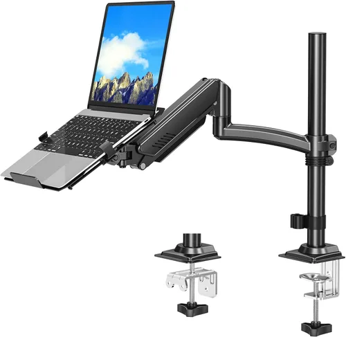 Miniatura 11 de MOUNTUP Soporte de pared para laptop, soporte ajustable para laptop de máximo 17" notebook o monitor máximo de 32", soporte de pared para laptop
