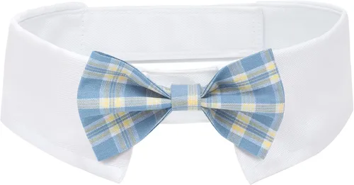 Miniatura 9 de Collar de esmoquin con moño para perro Segarty - Corbatín negro con corbata de cuello ajustable y hecha a mano en blanco para gatos y perros machos