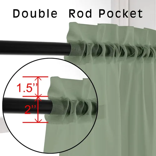 Miniatura 226 de OVZME Cortinas traslúcidas, ligeras, suaves, para estudio, sala de estar y dormitorio, juego de 2 paneles, 42 pulgadas de ancho x 84 pulgadas