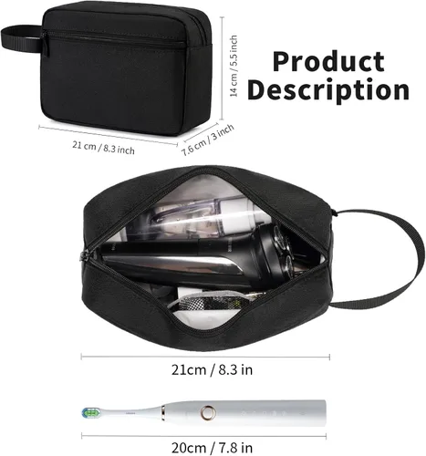 Miniatura 2 de Neceser colgante de viaje con asa de transporte, pequeño organizador de cosméticos resistente al agua para hombres y mujeres, kit de maquillaje