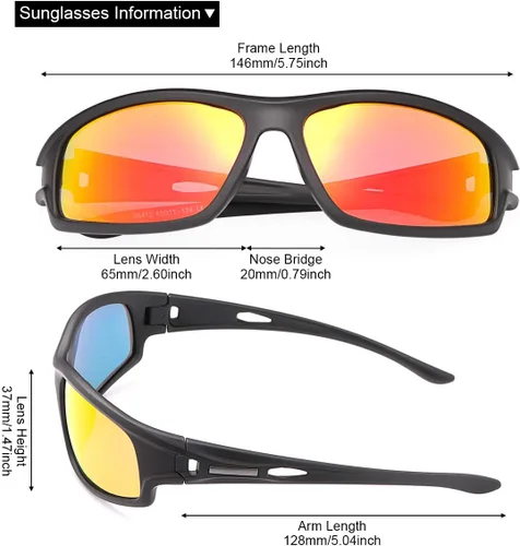 Miniatura 2 de MIRYEA Gafas de sol deportivas polarizadas para hombres y mujeres, para ciclismo, correr, conducir
