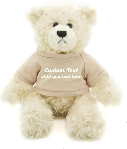 Miniatura 10 de Plushland Oso de peluche Brandon crema de 12 pulgadas, regalo personalizado para el día de la madre, San Valentín, graduación, cumpleaños