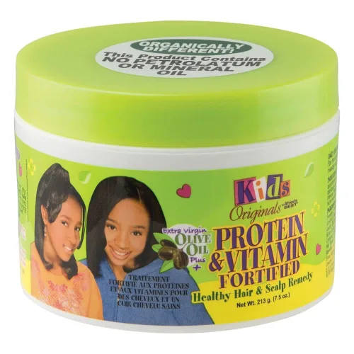 Originals by Africa's Best Remedio saludable para el cabello y el cuero cabelludo fortificado con proteínas y vitaminas para niños, con aceite de