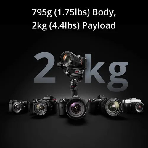 Miniatura 2 de DJI RS 3 Mini, estabilizador de cardán de 3 ejes para cámaras Canon/Sony/Panasonic/Nikon/Fujifilm, carga útil probada de 2 kg (4.4 lbs)