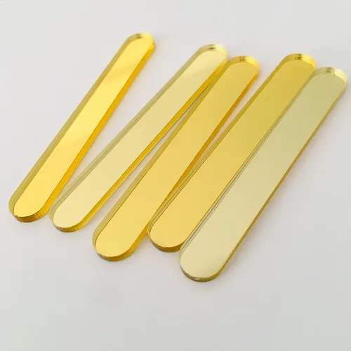 Miniatura 3 de CHENRUI 30 piezas de palitos de paleta de acrílico para helado, helado, caramelo y manzana (espejo dorado)