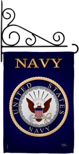 Miniatura 30 de Breeze Decor Bandera de jardín de 13 x 18.5 pulgadas, con licencia oficial de las Fuerzas Armadas de los Estados Unidos de la Marina de los Estados