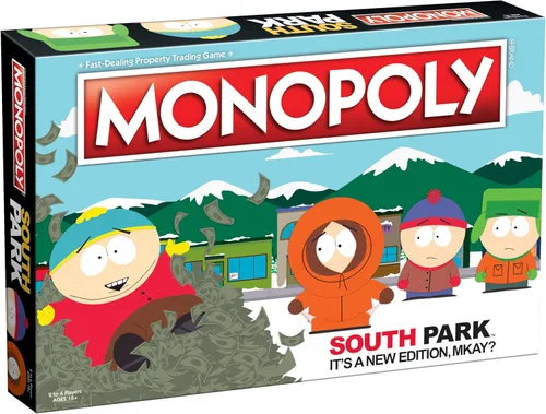 Monopoly South Park | Basado en el programa South Park de Comedy Central | Con ubicaciones familiares, episodios y personajes | Juego de Monopoly
