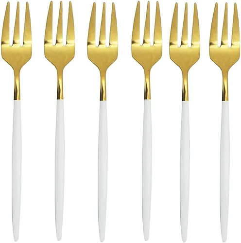 Miniatura 13 de Juego de 6 espátulas de pastel de pizza para tartas, espátulas de acero inoxidable 18/10, tenedores para tartas, mini tenedores para frutas