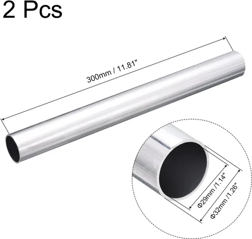 Miniatura 40 de uxcell Tubo Redondo de Aluminio 6063, 10 mm DE 6 mm DI 200 mm Longitud Tubo para Proyectos de Industria DIY, 2 Piezas