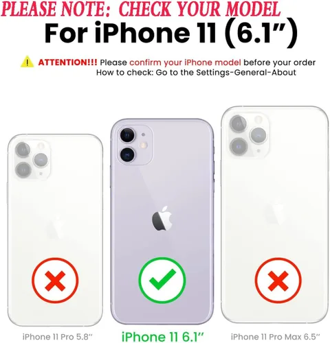 Miniatura 2 de YmhxcY Funda para iPhone 11 a prueba de golpes, a prueba de caídas, a prueba de polvo, 3 capas, duradera, resistente protección para teléfono Apple