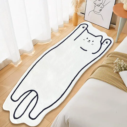 Alfombra de baño con diseño de gatos, absorbente, antideslizante, súper suave, de dibujos animados, para niños, sala de juegos, dormitorio, lavable