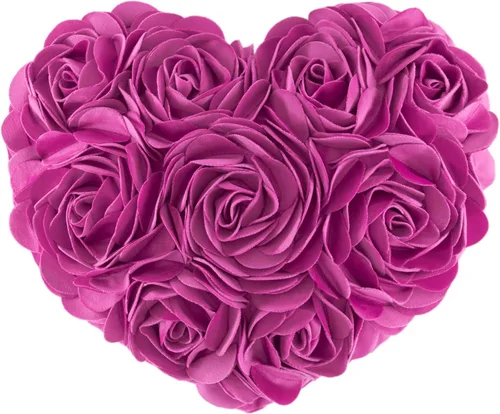 Miniatura 17 de JWH - Funda de cojín para el día de San Valentín con forma de corazón y diseño estético de flores en 3D, funda de cojín de terciopelo, decoración