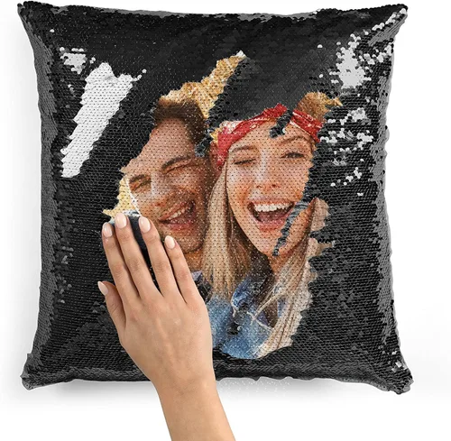 Miniatura 9 de Fundas de almohada personalizadas con lentejuelas Funda de almohada reversible personalizada para Navidad, cumpleaños o cualquier ocasión Regalo