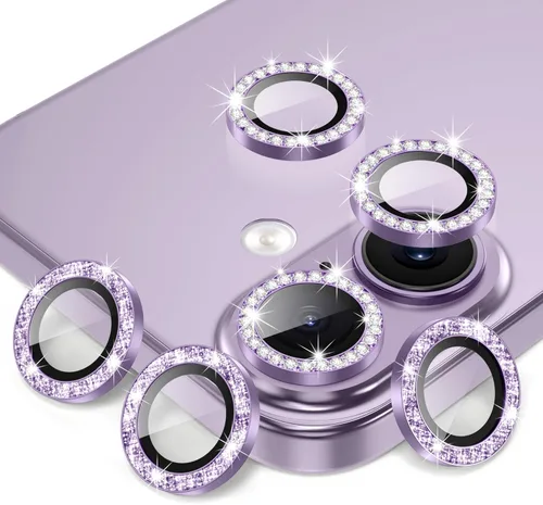 Miniatura 74 de AGVEE Paquete de 6 protectores de lente de cámara para iPhone 14 Pro de 6.1 pulgadas/14 Pro Max de 6.7 pulgadas, con diamantes brillantes y anillo