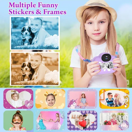 Miniatura 4 de Cámara para niños de impresión instantánea, cámara digital Trayoo para niños, cámara portátil para niños, Navidad, cumpleaños, niñas para 3, 4, 5