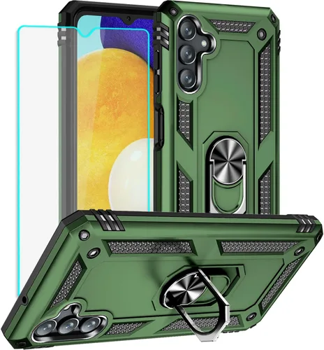 Miniatura 27 de Yiakeng Funda para teléfono Galaxy A12, Samsung A12 con protector de pantalla HD, fundas protectoras de grado militar con anillo para Samsung Galaxy