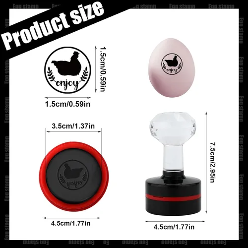 Miniatura 2 de SAVITA Sellos de huevos, bonitos sellos de huevos para huevos frescos con almohadilla de sello, sello personalizado para huevos de granja
