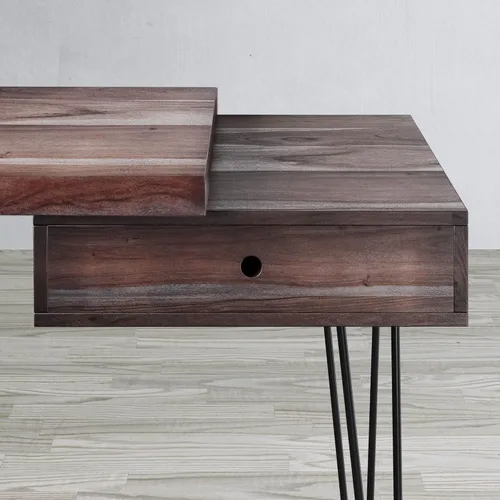 Miniatura 5 de Jofran Nature's Edge - Escritorio de madera de acacia maciza, 54 pulgadas de largo x 22 pulgadas de ancho x 30 pulgadas de alto, pizarra