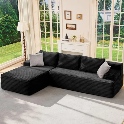 Miniatura 25 de Hobestluk Sofá modular modular sin hueso, sofá en forma de L, sofá modular de 3 asientos, sofá modular de espuma viscoelástica para muebles de sala