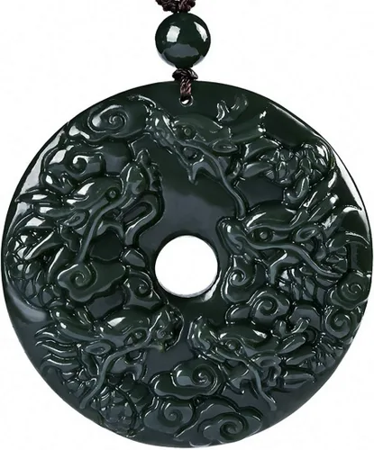 Miniatura 24 de China Natural Hetian Green Jade Nefrita Tallado Fengshui Zodiaco Dragón Bestia Colgante Amuleto Dragón 3#