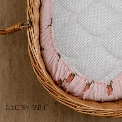 Miniatura 4 de Gllquen Baby Paquete de 4 sábanas de moisés, transpirable y acogedora, sábana bajera elástica para cuna de viaje, patrón floral de moda, sábanas