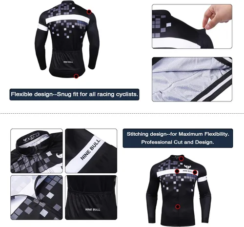Miniatura 3 de Conjunto de camiseta de ciclismo para hombre, camiseta reflectante de secado rápido y pantalones cortos de ciclismo acolchados 3D, M