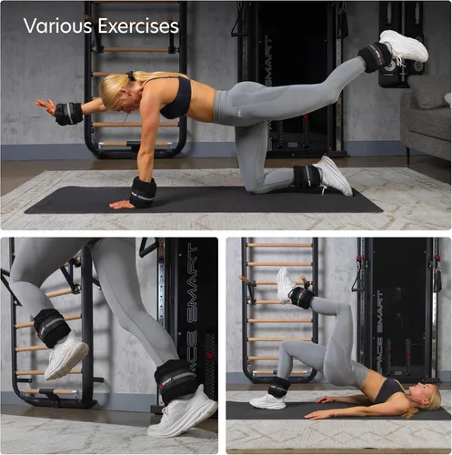 Miniatura 7 de AmStaff Fitness Pesas de tobillo ajustables, 1 par de correas de peso de piernas de 2, 4, 6, 8, 10 libras para entrenamiento de fuerza, caminar