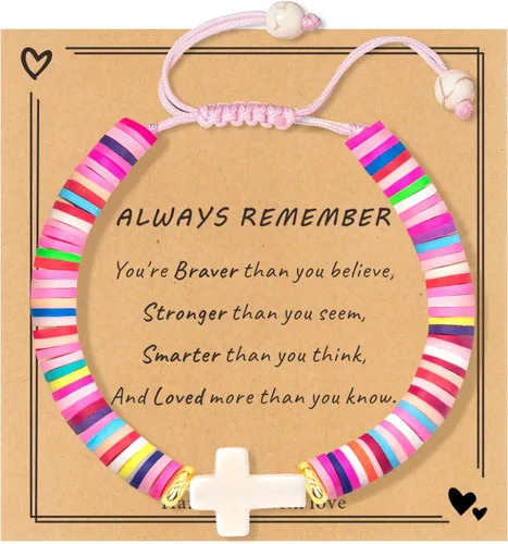 Regalos navideños para niños, niñas adolescentes, mujeres, linda pulsera de cruz para niñas, regalos de Navidad cristianos para mujeres, ideas de