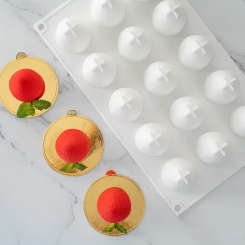 Miniatura 7 de Restaurantware - Molde de silicona para fresas de 15 cavidades, 1 molde de fresa listo para horno, flexible, congelable, blanco de silicona